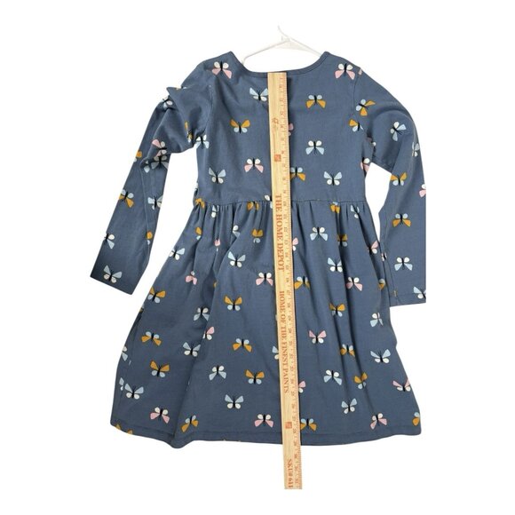 Hanna Andersson Fable Dress 150 Girls 12 Seacloth Blue Cotton Butterflies - Picture 5 of 8
